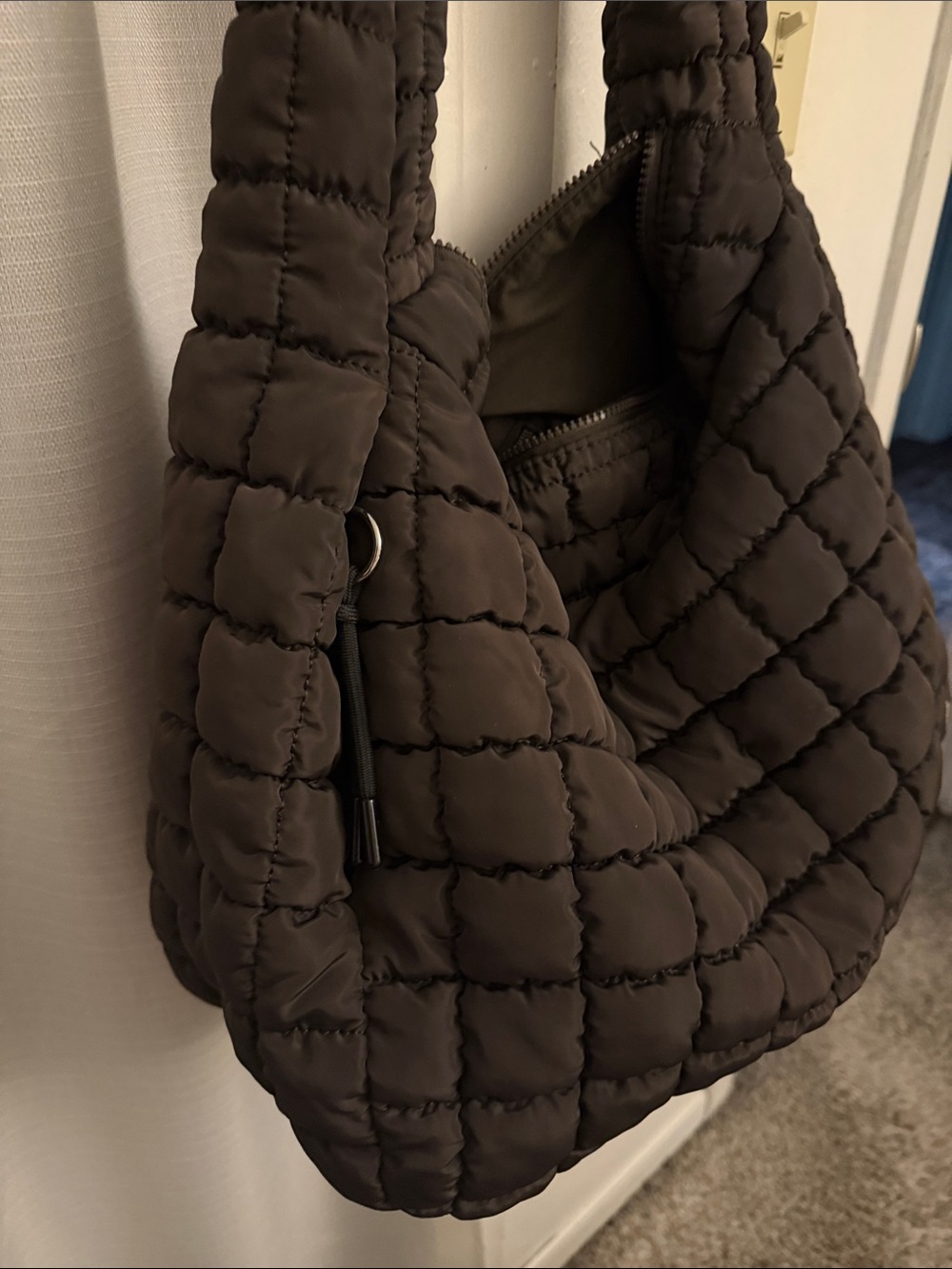 FP Movement by Free People Quilted Puffer Shoulder Bag in Dark Brown - Picture 4 of 5